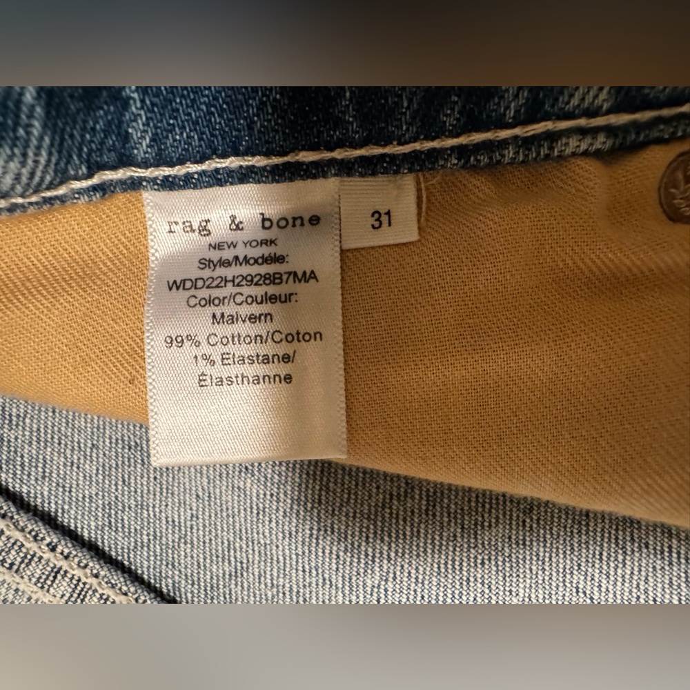 NWT Rag & Bone Peyton Mid-Rise Blue Bootcut Jeans 31/30 - Picture 7 of 10